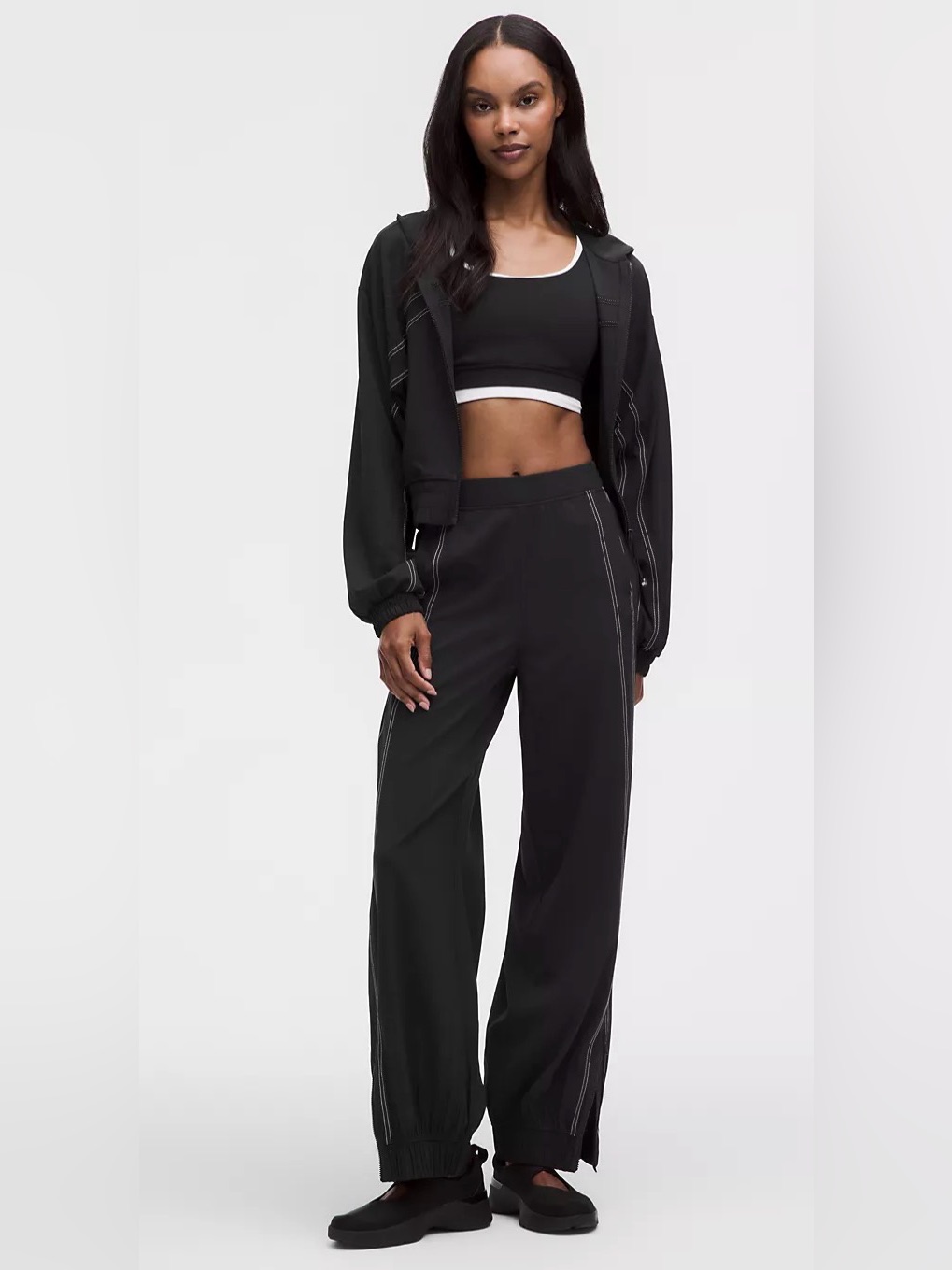 Nwt Lululemon Define High-Rise Swift Jogger Black/White Stitches, Size Xxs, $128